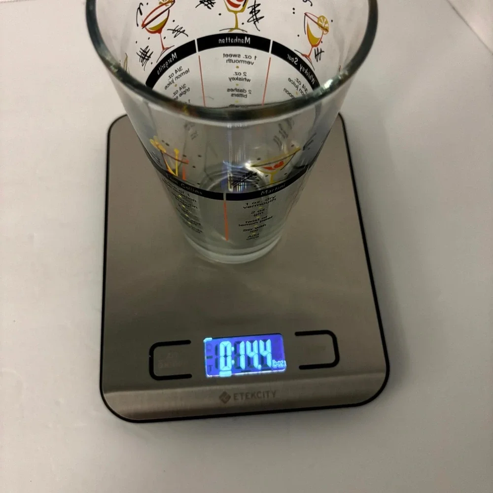 Vintage Cocktail Recipe Mixing Glass Barware Shaker Cosmopolitan Martini Whiskey